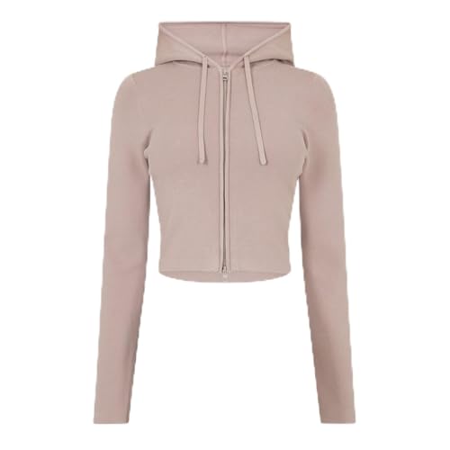Jack Wills Womens Knitted Zip Hoodie Women Long Sleeve Taupe 10