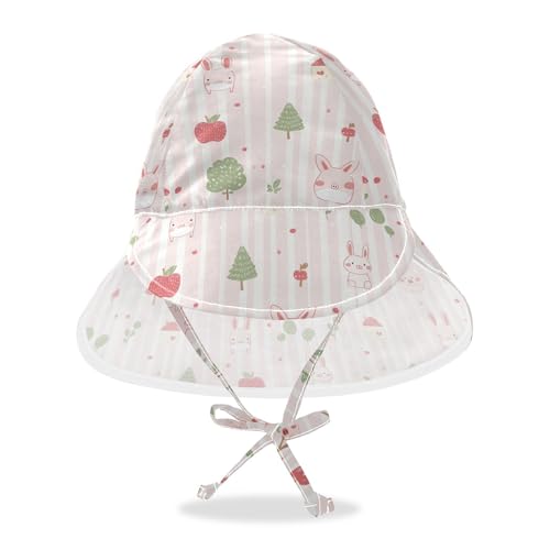 Animal Cartoon Blush Color Stripe Unisex Baby Sun Hats Baby Boys' Summer Hats Baby Girls' Sun Protection Large Brim Travel Essentials