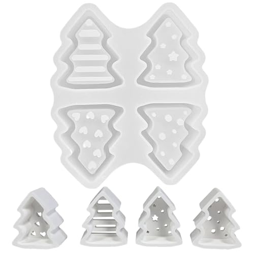 Moldes de silicona navideños - Moldes de resina navideña | Molde de decorativo para árbol de silicona | Moldes de silicona para resina | Molde de de árbol de uso alimentario pe
