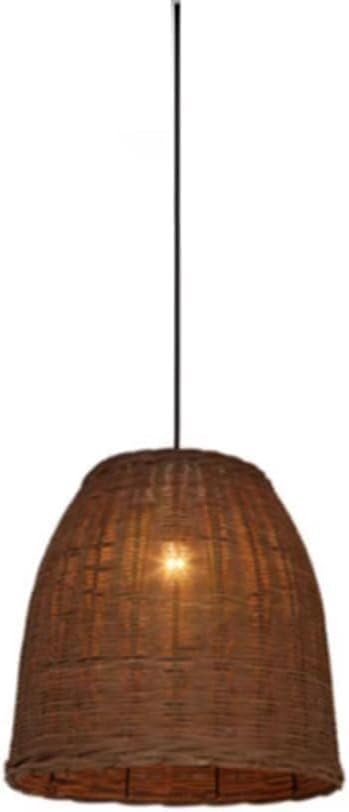 Suspension en osier marron pour créer une ambiance bohème au salon