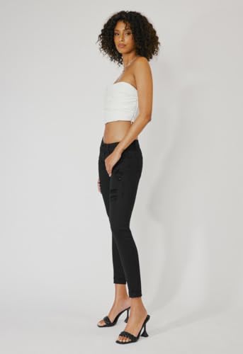 SALT TREE Kan Can Women's Low Rise Ankle Skinny Jeans - Distressed - KC60504