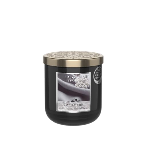HEART & HOME, Scented Candle Made from Natural Soy Wax for Home, Small Cashmere jar, Burn time 30h, Gift