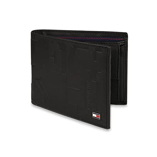 Image of Tommy Hilfiger Clyde Leather Global Coin Wallet for Men - Black, 4 Card Slots
