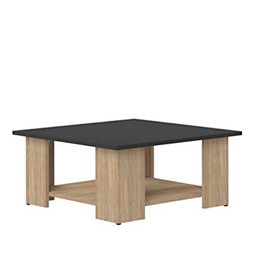 Symbiosis Square Table Basse Chêne Naturel et Noir 67x67x30,5 cm