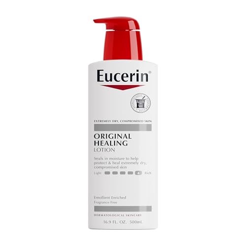 Eucerin Original Healing Rich Body Lotion for Extremely Dry, Compromised Skin, Emollient Enriched Body Moisturizer, 16.9 Fl Oz Bottle