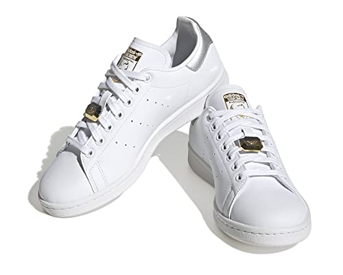 Image of adidas Stan Smith W, Women's High Top Sneakers, White Silver Grey Off Met Light Gold Met, 8 US
