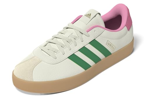 adidas Women's VL 3.0 Sneaker, White/Court Green/Bliss Pink, 5.5