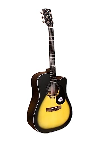 Image of Saga SF-600C Dreadnought Acoustic Cutaway Guitar (Sunburst)