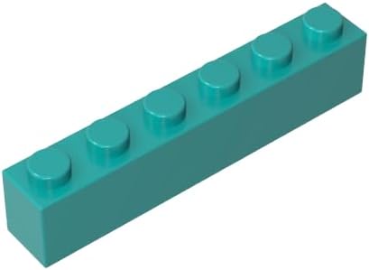 Gobricks 3009 Basic Bricks Brick 1x6 50 Pieces GDS-535 Compatible with Lego Building Blocks ColorBright Bluish Green/Dark Turquoise 243