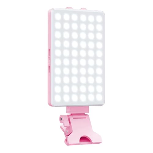 Luce del telefono cellulare per scattare foto e video con clip luce LED regolabile luce selfie a 80 LED 2500K-9000K con batteria ricaricabile.
