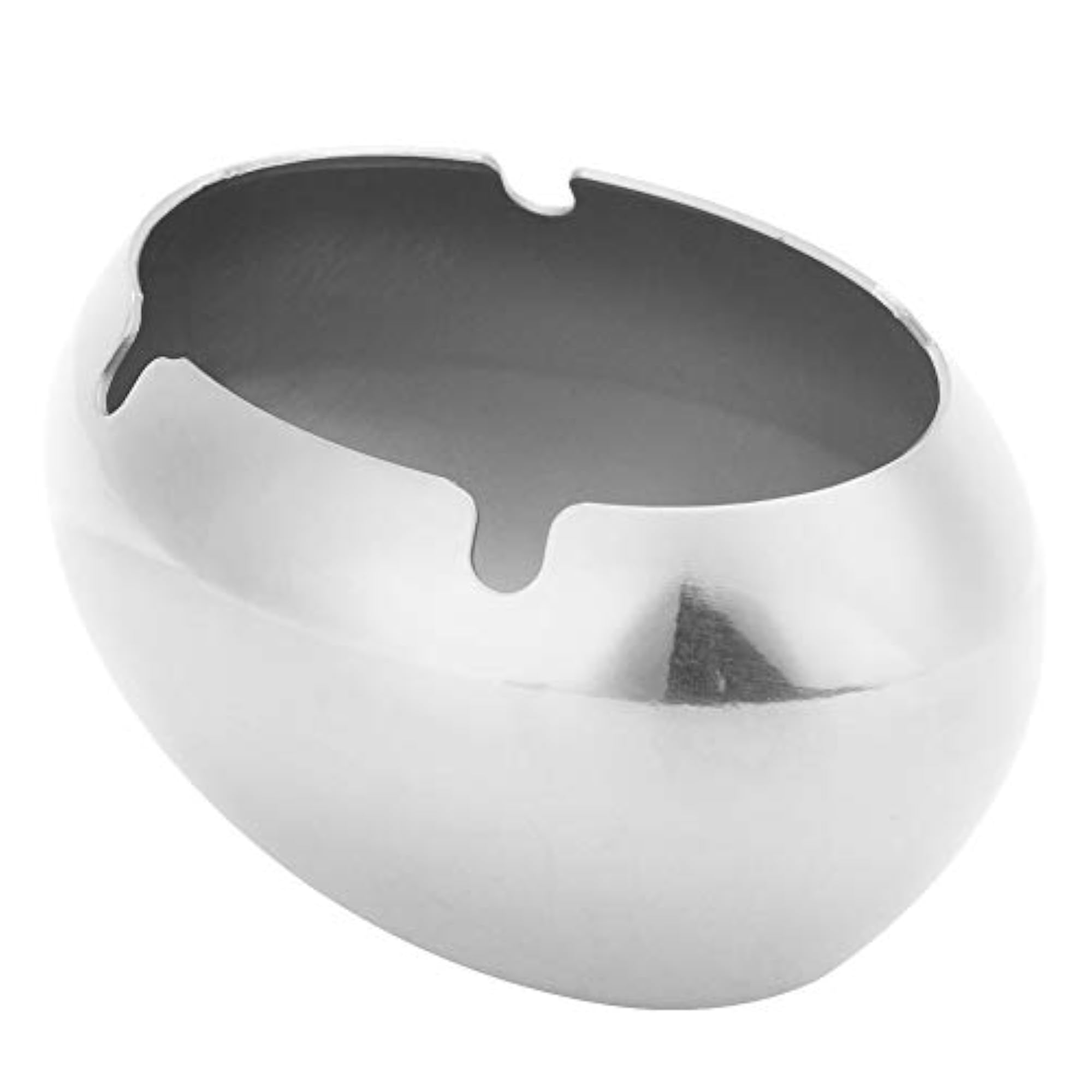Set of 2 Durable Stainless Steel Oval Ashtrays