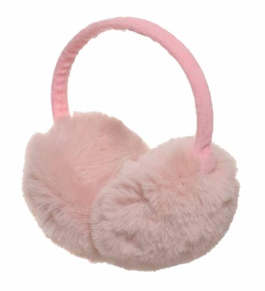 Cache-oreilles rose en fausse fourrure pour vos balades d'hiver