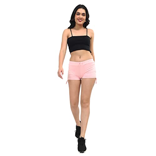 Image of TWGE Womens Cotton Hot Shorts - Short Pants for Ladies Stretchable Athletic Shorts Comfortable Fit with Elastic Waistband - Active Wear Ideal for Gym Yoga & Nightwear
