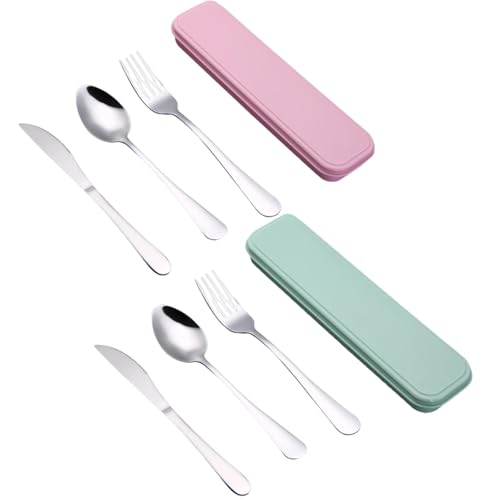Exquisite 8 Pcs Travel Cutlery Set with Case - Portable Camping Cutlery for Outdoor Adventures, Travel, Picnic, School, Office, Everyday Use