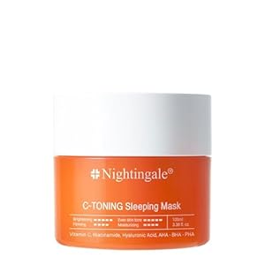 Nightingale C Toning Sleeping Mask, Overnight face Mask For Face, Vitamin C + Niacinamide +AHA, BHA, PHA+ Hyaluronic Acid, Moisturizing & Visibly Brighten, Korean Skin Care