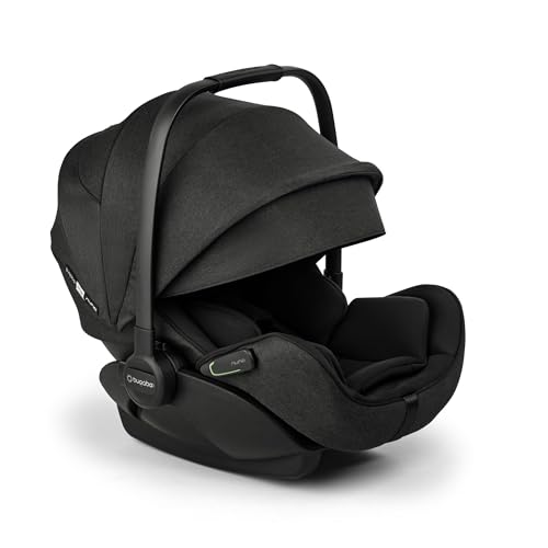 Bugaboo Otter by Nuna - Silla de coche i-Size reclinable hasta posición horizontal, capota UPF 50+, espuma viscoelástica, compatible con base 360, para bebés de 0-15 meses, Mineral Washed Black