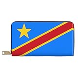 Matériau du produit : notre long portefeuille en cuir synthétique imprimé drapeau du Congo est fabriqué à partir de cuir synthétique microfibre avec un design vintage classique. C'est un choix idéal pour les trajets quotidiens ou les événements formels.