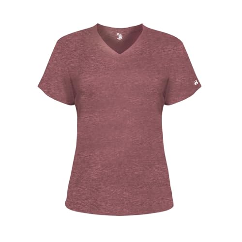 Badger Sports Tri-Blend Ladies' V-Neck Tee - L - MAHT