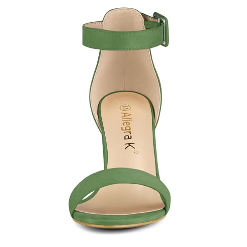 Image of Allegra K Women's Open Toe Chunky High Heel Buckle Ankle Strap Sandals
