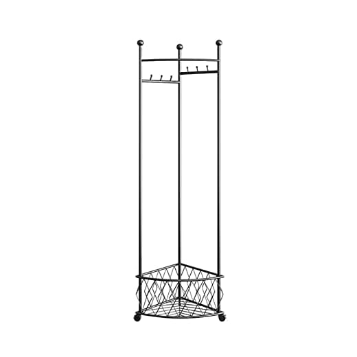 XINGLL Percheros Pie Perchero, Metal Almacenaje Estante con Ruedas, Torreón Prenda Bolso Sombrilla Sombrero Organizado, Vestíbulo Entrada Dormitorio Oficina Retirable Muebles