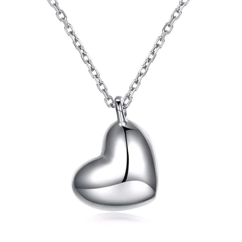 Collier cœur argent 925 vintage et chaîne maillons rétro pour femme