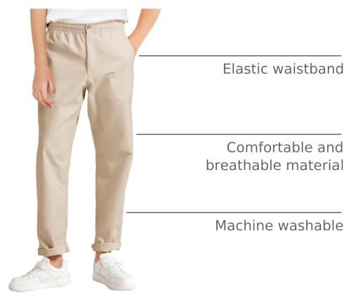 Image of Haloumoning Boys School Uniform Chino Pants Kids Twill Pants 5-14 Years