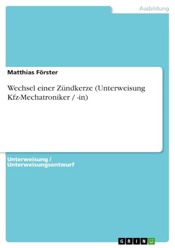 Wechsel einer Zündkerze (Unterweisung Kfz-Mechatroniker / -in) (German Edition)