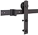 TMS TSQ04-ORB(2SET)+Conn-ORB Country Style Barn Wood Steel Double Sliding Door Hardware Set, 12', Dark Coffee