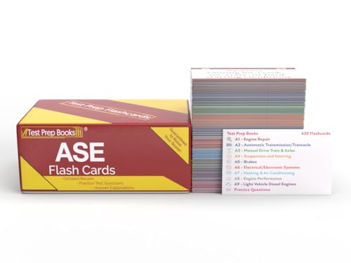 ASE Study Cards A1-A9: ASE Certification Test Prep and Practice Test Questions [Full Color Cards]