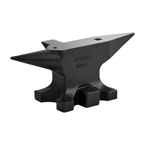 Easmvetaln 65Lbs Cast Steel Anvil, Multi-Head Shaped Steel Anvil, Blacksmith Anvil with Round Horn, Sharp Corner and Step, Professional Metalsmith Tool for Bending, Shaping and Forging, Black
