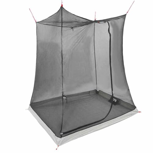 vidaXL Compact Hexagonal Camping Tent for 2 Adults Lightweight Wind Resistant Shelter with Zipper Closure and Ground Anchors Breathable Mesh Outdoor Use Grey Black Hiking Accessory Adventure House