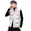 Warm casual vest winter opstaande kraag vest heren jas donsjack katoenen vest dik warm vest, Kaki, L