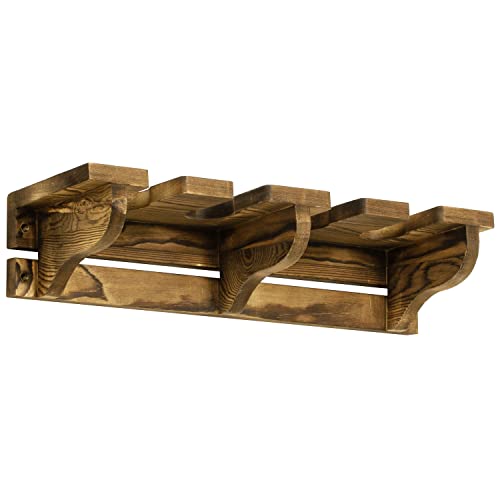 Mygift Wall Mounted Rustic Burnt Wood Vertical Hanging Baseball Bat Holder Rack With 4 Slots, Softball Bat Storage Display Stand Organizer #TOP5