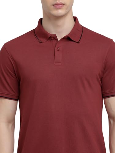 Image of Deniklo Men's Super Soft Half Sleeve T-Shirt | Regular Fit Solid Polo T Shirt for Men | Cotton Rich with Button Down Closure Type for Men |Rib Collar Polo T Shirt | Branded Polo T-Shirt for Men's