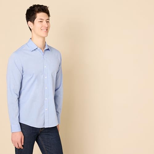 Image of Amazon Essentials Men's Regular-Fit Long-Sleeve Casual Poplin Shirt, Button Front, Business Casual, Collared