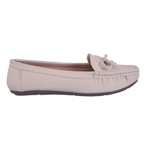 Image of CatBird Women's Flat Shoes for Casual & Office Wear, Bow Detail Slip-On Loafers