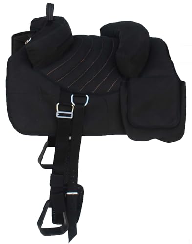 Horse Western Black Deluxe Bareback Trail Saddle Pad w/ Pockets 39TS07BK