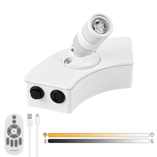 PEESIN Zoomable Spot Lights Indoor, Dimmable Uplighting Indoor with Remote and Timer, Rechargeable Art Lighting for Paintings Wireless, White Mini Spotlight for Tree Plants (1 Pack)