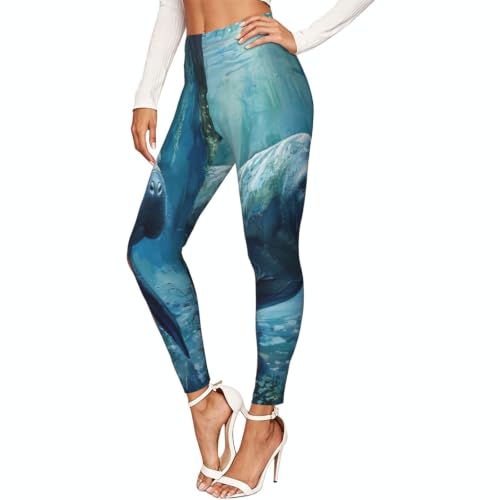 Leggings de manatí para mujer mallas de yoga elásticas estampadas completas
