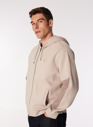 Armani Exchange Men's Bonded Stretch Cotton-Poly Contrast Color Zip Up Sweatshirt3