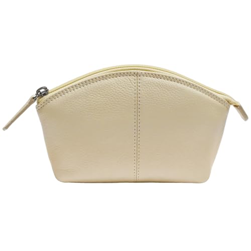 Image of ili New York Genuine Leather RFID Blocking Cosmetic Makeup Pouch - Bone
