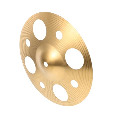 Kisangel Platillo Crash Perforado De 10 Pulgadas De Aleación Dorada, Platillos Para Batería De Alto Rendimiento, Accesorios Para Batería Para Grabación y Actuaciones