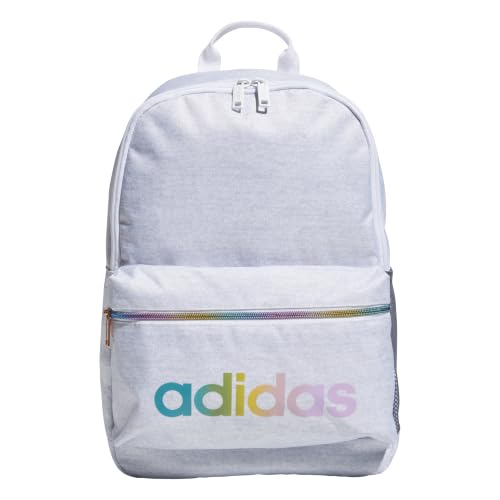 adidas Mochila clássica 3S para meninos e meninas, Jérsei branco/ouro rosa arco-íris, One Size, Mochila clássica 3s para meninos e meninas