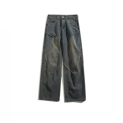 Men’S Flare Leg Vintage Denim Jeans with Zipper Fly Mid Waist Straight Fit Casual Streetwear Pants2