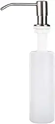 SOFTINOX Dispenser de Detergente/Sabonete Líquido de Embutir para Cuba Cozinha/Banheiro - 300 ml, Tampa em Aço Inox Escovado, Prático e Elegante