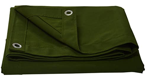 CARTMAN Finished Size 10x12 Feet Canvas Tarp with Rustproof Grommets, Heavy Duty Multipurpose Tarpaulin Cover for Canopy Tent, Roof, Camping, Woodpile by CARTMAN - Image 7