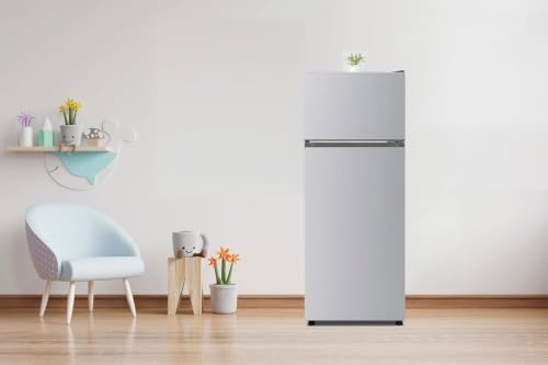 FILMDONGDONG 2 Door Apartment Size Refrigerator with Freezer, 7.5 cu ft, Adjustable Spill-Proof Shelves, Crisper Bins, Platinum Silver, Garage Ready — view 8
