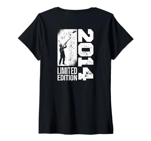Damen Tontauben Jahrgang 2014 geboren Geburtstag Tontaubenschießen T-Shirt mit V-Ausschnitt
