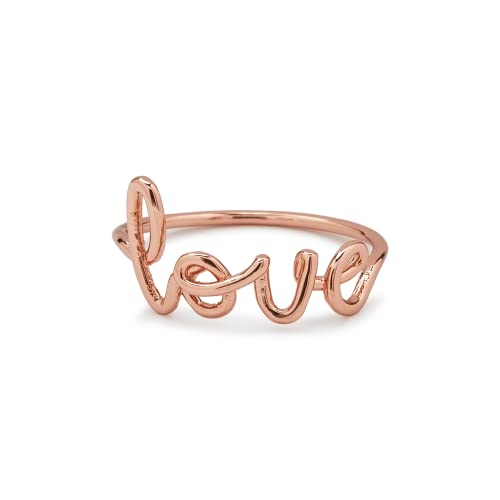 Pura Vida Rose Gold Plated Love Wire Wrap Ring - Brass Base Band, Stylish Design - Size 7 #TOP18