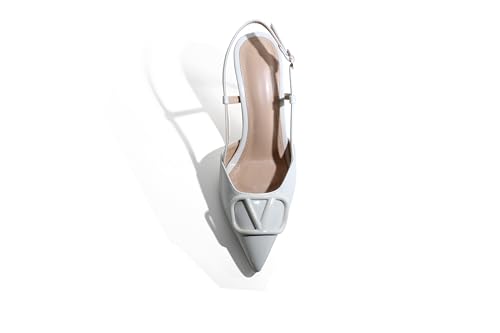 Image of Women Heeled Slingback Sandals Closed Pointed Toe Stiletto High Heels Slip-On Buckle Pumps Backless Evening Prom Party Dress Shoes 5.5-12US